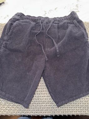 Hollister Men's Black Corduroy Drawstring Shorts